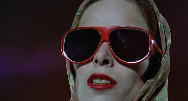 an almost unrecognisable Geraldine Chaplin in Carlos Saura's Los ojos vendados