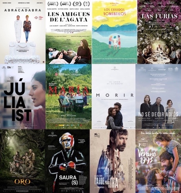 a montage of posters for recent Spanish films