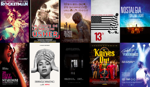 Film posters of films I watched in 2020