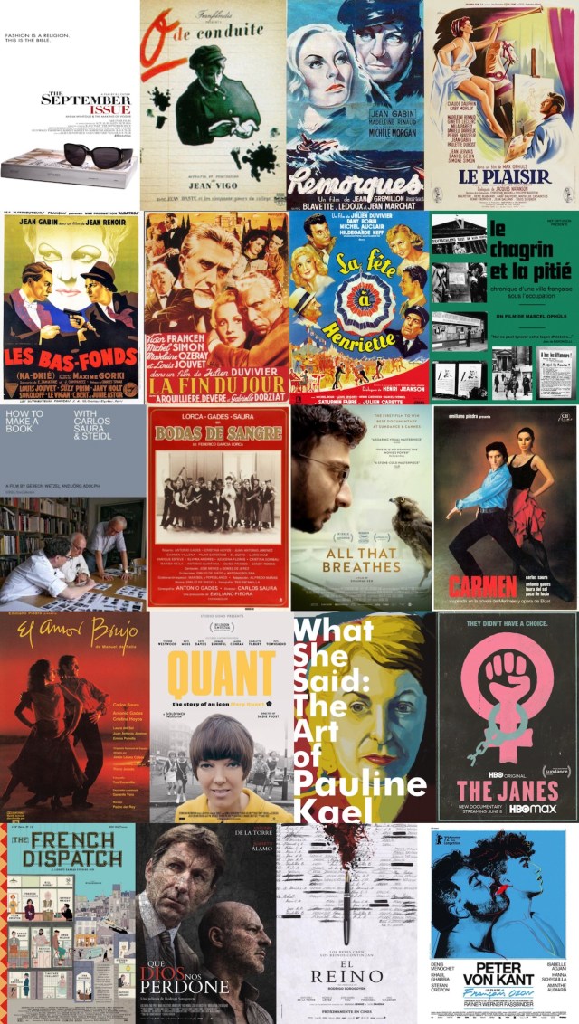 Film posters of films watched so far in 2023