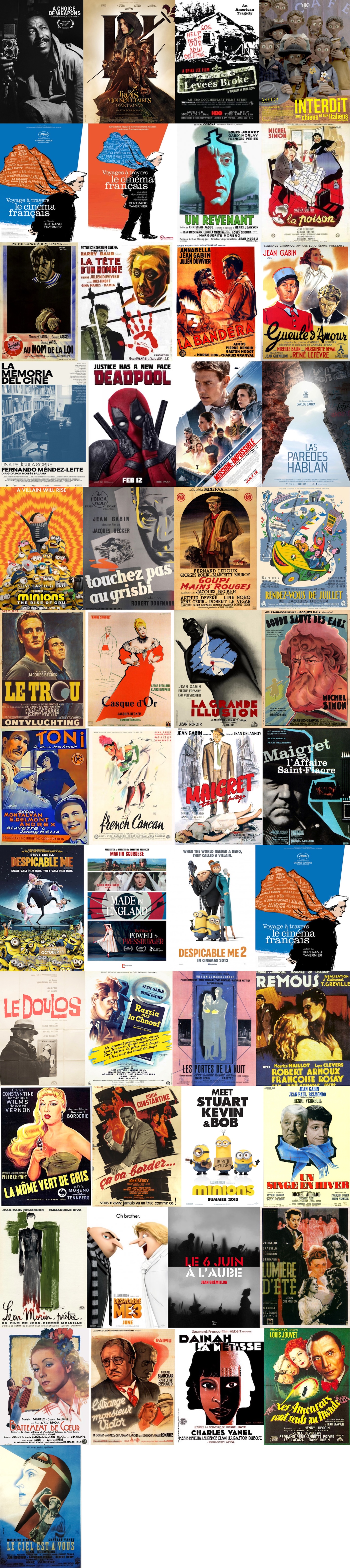 The posters of the films I watched in 2024, in the order I watched them