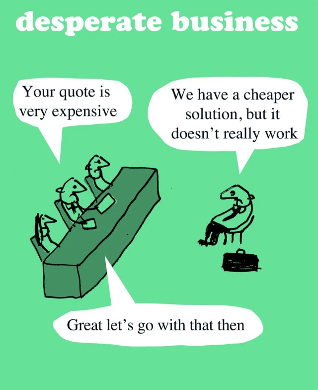 A Modern Toss cartoon from their 'desperate business' series