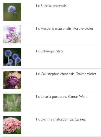 List of seeds ordered for 2026