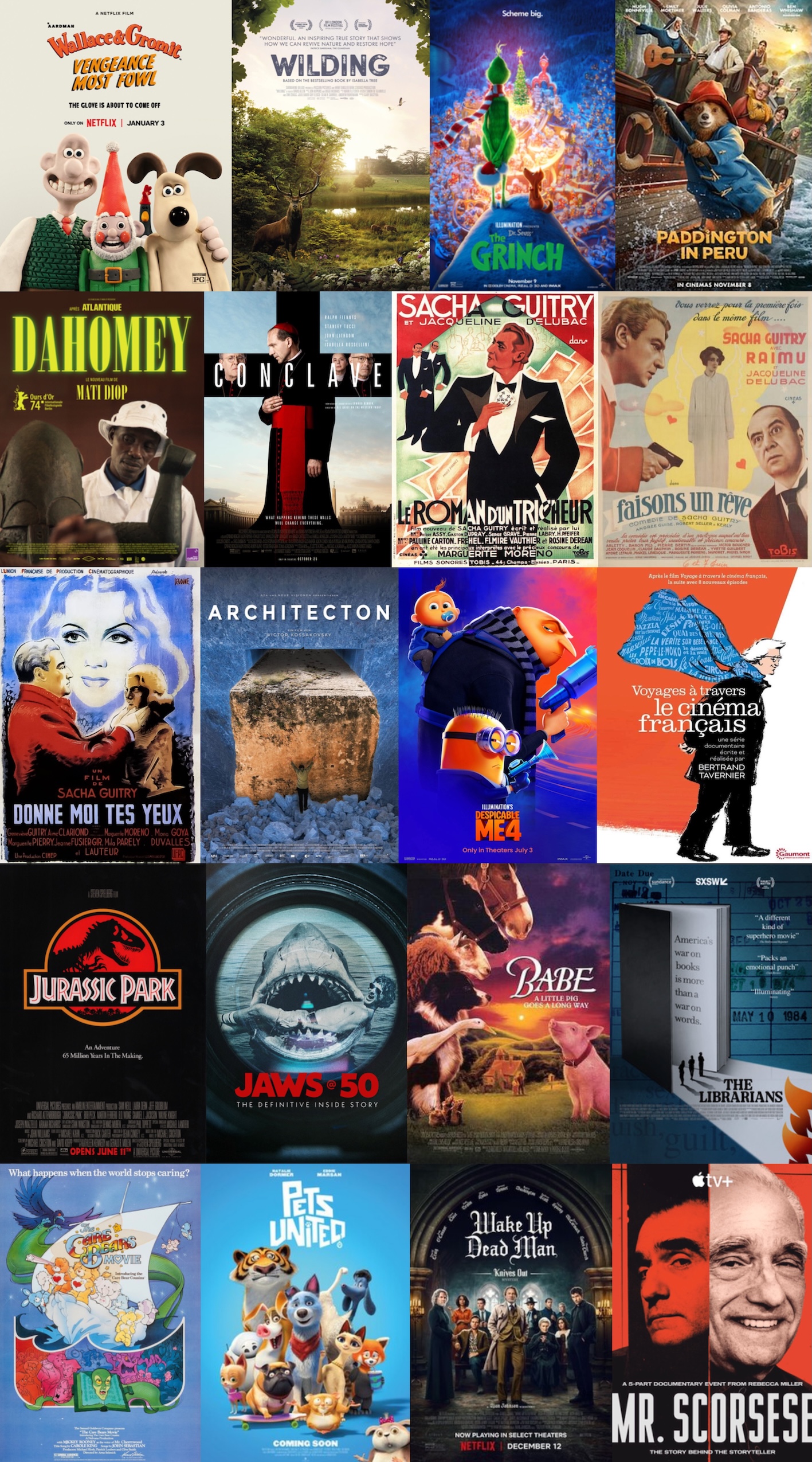 The posters of the 20 films I've watched this year